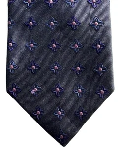 Corbata ajustada VAN BUCK gris con flores 100 % seda para hombre nueva - Imagen 1 de 5