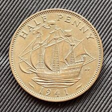 1941 Half Penny, United Kingdom, George VI (Bronze, 25.5 mm), AF
