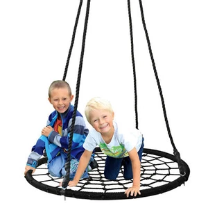 48" Spider Web Saucer Swing Tree Swing Set Adjustable Hanging Rope for Kid Black - Picture 1 of 24