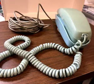 Vintage Bell Rotary Dial Trimline Desk Telephone Western Electric Teal Blue RARE - Picture 1 of 8