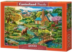 NEW Castorland Jigsaw Puzzle 2000 Pieces C-200931-2 Idylic House with Horses - Foto 1 di 2