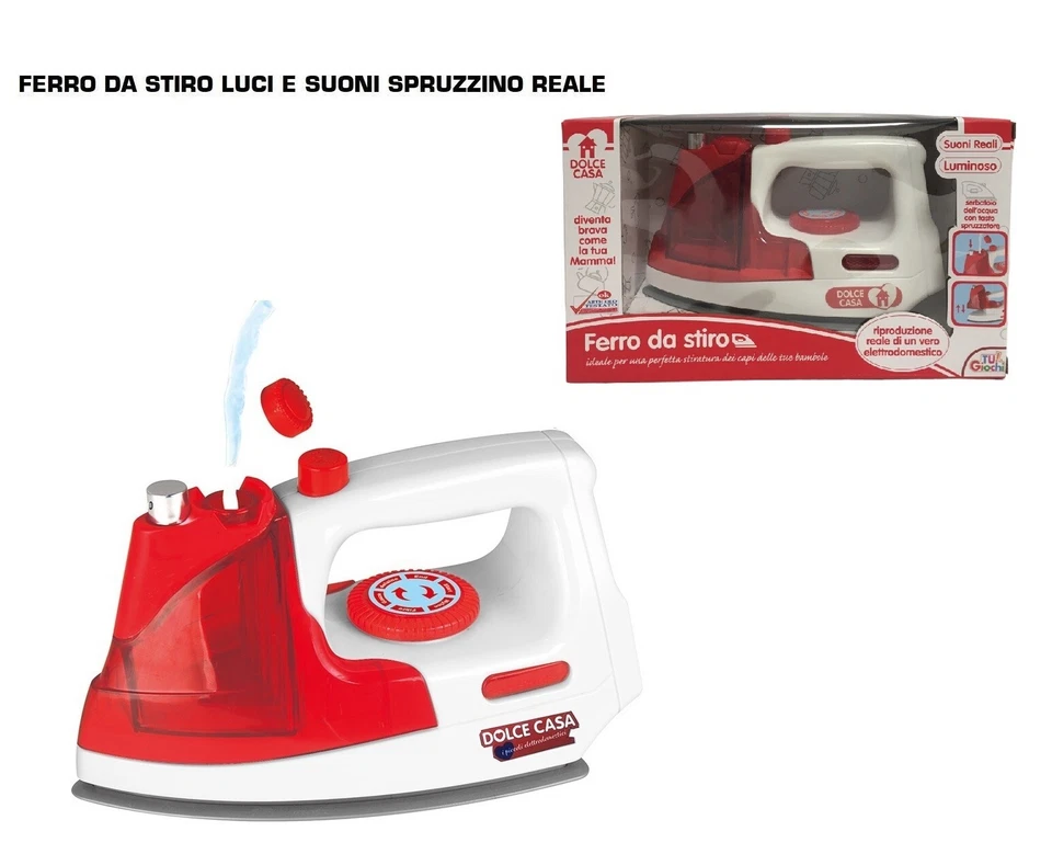 Ferro da Stiro Giocattolo Luci Suono Spruzza Acqua Set per Stirare Giocattoli - Immagine 1 di 4