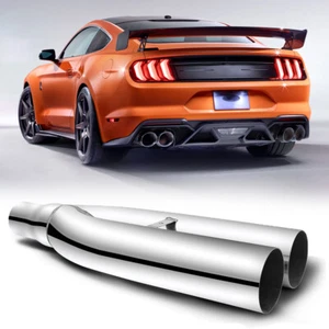 Universal 2.5" Inlet 3'' Outlet Blastpipes Stainless Steel Exhaust Muffler Tip - Picture 1 of 12