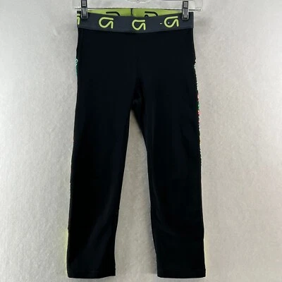 Леггинсы GapFit Capri женские размер XS быстрая цветочная панель эластичные на талии черные - Изображение 1 из 4