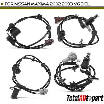 4Pcs ABS Wheel Speed Sensors for Nissan Maxima 2002-2003 V6 3.5L Front & Rear - Image 1 of 4