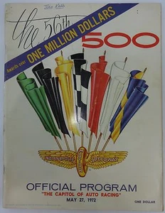 1972 Indianapolis 500 Program Mark Donohue Sunoco Penske McLaren / Offy - Picture 1 of 11
