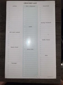Grocery List Notepad- Shopping List Portable 8.5" x 5.5" in size 50 pages White - Picture 1 of 1