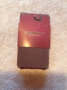 Size 1X Ashley Stewart Plus Ribbed Gray Footed Tights New - Picture 1 of 3