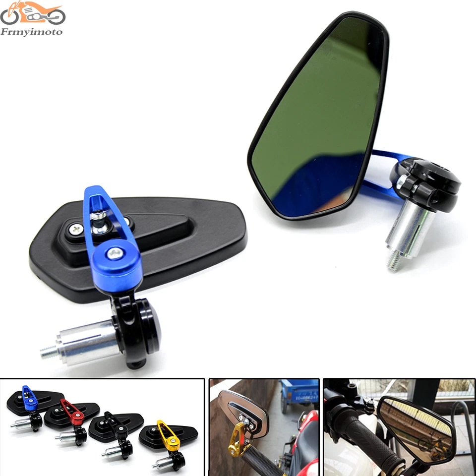 360° Moto Rétroviseur + Embout de Guidon pour Yamaha MT-07 MT-09 MT-10 01 FZR400 - Photo 1/4