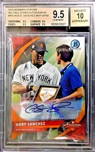 Gary Sanchez 2016 Bowman Chrome AFL Stars Game MVP Auto 42/50 BGS GEM MINT 9.5 - Picture 1 of 2