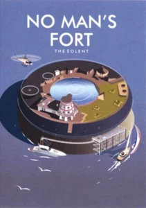 Tarjeta de felicitación No Man's Fort The Solent Art Deco en blanco cumpleaños día del padre - Imagen 1 de 1