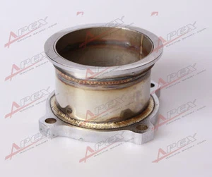UNIVERSAL STAINLESS STEEL 3" 4 BOLT TO 3.0'' V-BAND TURBO DOWNPIPE ADAPTER - Picture 1 of 2