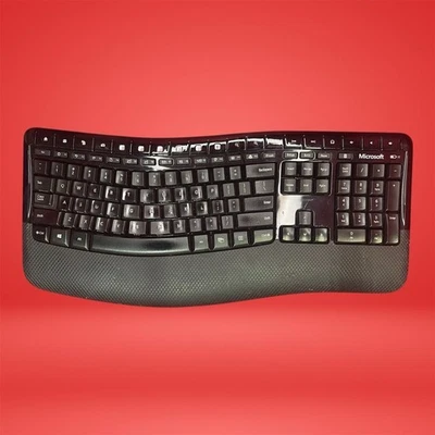Microsoft WUG0872 Wireless Ergonomic Keyboard Black w/ Palm Rest - Image 1 of 2