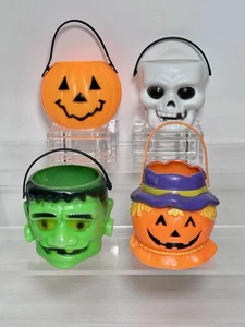 4 Vintage Mini Blasform Halloween Eimer Frankenstein Jol Vogelscheuche Totenkopf 3,5 Zoll - Bild 1 von 14