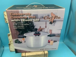 Chef Pro 6,5 qt. Cazuela con tapa de vidrio, NUEVA - Imagen 1 de 5