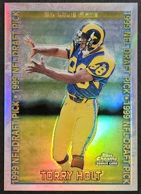 1999 Topps Chrome Refractor #149 Torry Holt Rookie RC St. Louis Rams - Image 1 of 2