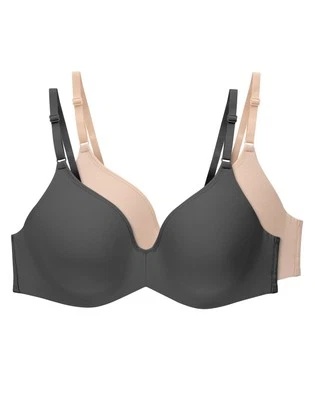 Hanes Invisible Look Women's Underwire T-Shirt Bra, 2-Pack - Image 1 of 2