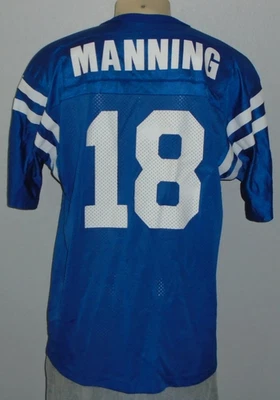 Camiseta de fútbol americano Peyton Manning #18 Indianapolis Colts campeón azul NFL para hombre 48 Foto 1 de 4