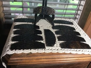 12 Ripple Amber Brown  Slag Stained Glass Panels Replacements - Picture 1 of 5