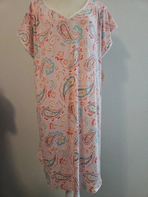 Ropa de dormir para mujer ELLEN TRACY NUEVA CON ETIQUETAS Paisley tela elástica quimise talla XL  Foto 1 de 4