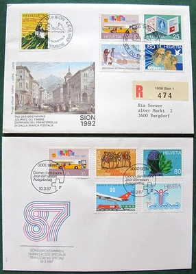 Switzerland - 1987 & 92- FDC Covers - Image 1 of 2