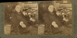 Antigua tarjeta Stereoview Underwood, presidente McKinley a la cabeza del Consejo - Imagen 1 de 1