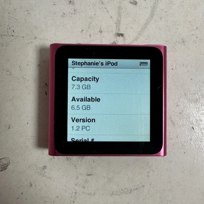 Apple iPod Nano 6ta Generación A1366 Rosa 1.54" Color Pantalla TFT 8 GB Reproductor de Música Foto 1 de 4