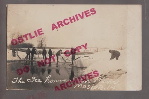 Kansas RPPC c1910 ICE HARVESTING Harvest CUTTING ICE Occupational Occupation KS - Picture 1 of 3