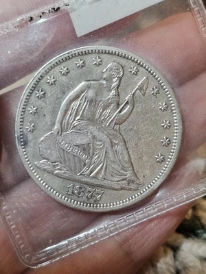 1877 CC Seated Liberty Half Dollar 50c Carson City - Image 1 of 3
