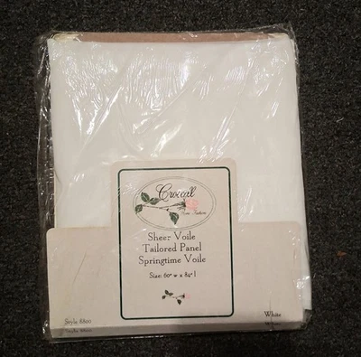 Painel sob medida cortina transparente vintage anos 80 Croscill branco luxo 60”w X 84”L - Imagem 1 de 4