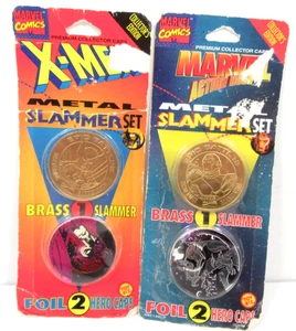 Marvel Comics X-Men Metal Slammer Sets Foil 2 Hero Caps Vintage 1994 Toy Biz Action - Bild 1 von 10