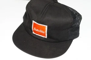 VINTAGE AUTOLITE - SNAP BACK - MESH HAT - TRUCKER HAT - BLACK - NEW OLD STOCK - Picture 1 of 7