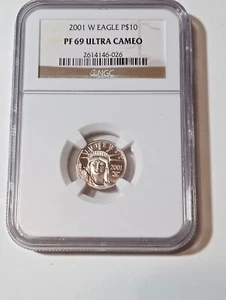 2001 W Eagle P$10 PF 69 ULTRA CAMEO NGC Coin - Picture 1 of 5