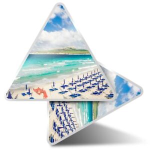 2 x Triangle Stickers 10 cm - Rena Di Ponente Sardinia Island Italy  #24103
