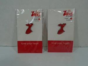 2--AMERICAN HEART ASSOCIATION--LOVE YOUR HEART--RED DRESS PINS (NEW) - Imagen 1 de 5