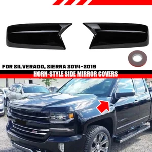 Wing Side Rearview Mirror Cap Cover For Chevrolet Silverado GMC Sierra 2014-2019 - Foto 1 di 6