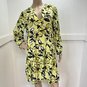 Anthropologie Maeve Dress Large Petite Yellow Floral Amber Tiered Tunic NEW - Picture 1 of 11