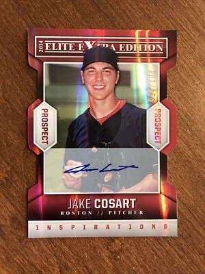 Jake Cosart 2014 Elite Extra Inspirations Red Die Cut Auto #62 Red Sox 14/100 - Image 1 of 3
