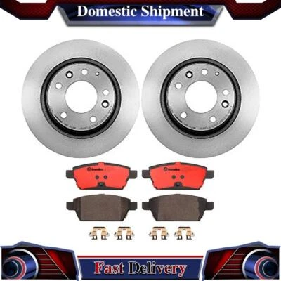3X Brembo Rear Disc Brake Pad Set Disc Brake Rotor For 2006-2012 Ford Fusion - Imagem 1 de 4