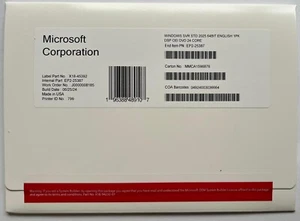 DVD estándar Microsoft Windows Server 2025 64 bits 24 núcleos + llave sellada - Imagen 1 de 1