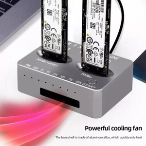 High Speed USB 3.2 Gen2 Type C Dual Ports M.2 NVME SSD Clone Docking Station. - Afbeelding 1 van 15