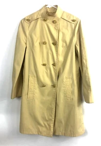 Women's London Fog Yellow Double Breasted Pockets Long Sleeve Coat Reg Size 8 - Picture 1 of 5