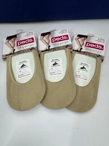 Peds Women's Ultra Low Liner Socks - 6 Pairs - Show Size 5-10 - Nude - New - Picture 1 of 6