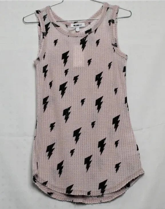 William Rast Womens Rey Pink Thermal Lightning Tank Top Shirt M BHFO 1352