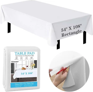 Table Protector Waterproof Deluxe Heavy Duty Vinyl Tablecloth with Flannel - Picture 1 of 12
