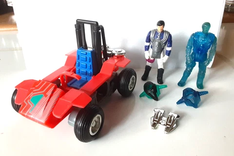 1988 Kenner M.A.S.K Split Seconds Dynamo w/ Bruce Sato + Clone w/ Masks Cover