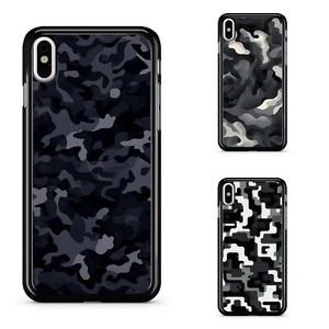 For Google Motorola Moto Apple iPhone Protective Case Black Military Camo - Picture 1 of 25