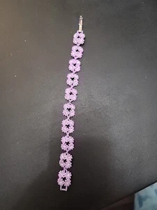 Pulsera floral púrpura vintage de celebridades - Imagen 1 de 5