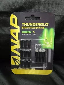 New Archery Products Thunderglo Illuminated Universal Nocks GREEN 3 Pack - Picture 1 of 3