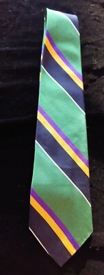 Corbata Repp Vintage Colores por Alexander Julian Verde Azul Marino Dorado Púrpura Rayas Foto 1 de 4